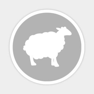 Sheep Silhouette Pattern in White and Grey Magnet